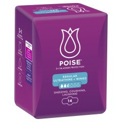 Poise Active Regular Ultrathins With Wings 14 Pack