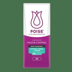 Poise Charcoal Liners For Bladder Leaks Extra Long 20 Pack