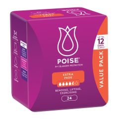 Poise Pads Extra For Bladder Leakage 24 Pack