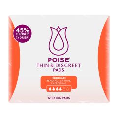 Poise Thin & Discreet Pads Extra 12 Pack