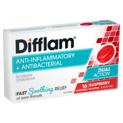 Difflam Lozenge Raspberry Sugar Free 16 Pack