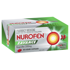 Nurofen Zavance Fast Pain Relief Liquid Capsules 200mg Ibuprofen 80 Pack