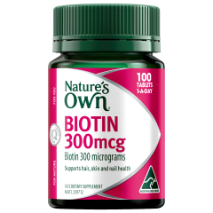 Nature’s Own Biotin 300mcg 100 Tablets