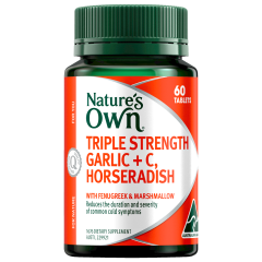 Nature's Own Triple Strength Garlic + C, Horseradish 60 Tablets