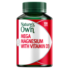 Nature's Own Mega Magnesium with Vitamin D3 100 Tablets