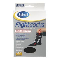 Scholl Flight Socks Compression Hosiery Black M9-12 1 Pair