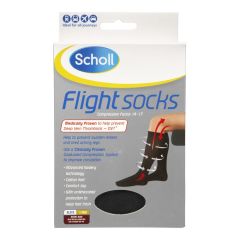 Scholl Flight Socks Compression Hosiery Black W8-11 M6-9 1 Pair