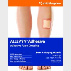 Smith & Nephew Allevyn Adhesive 7. 5cm X 7. 5cm 2 Pack