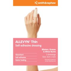 Smith & Nephew Allevyn Thin 6cm X 5cm 3 Pack