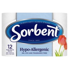 Sorbent Toilet Tissue Hypoallergenic 12 Pack