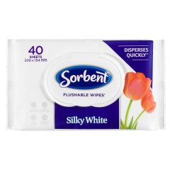 Sorbent Silky White Wipes 40s