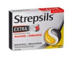 Strepsils Extra Honey And Lemon Fast Numbing Sore Throat Pain Relief With Anaesthetic Lozenges 36Pk