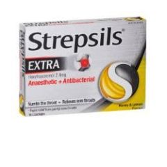 Strepsils Extra Rapid Sore Throat Relief Honey & Lemon 16 Lozenges