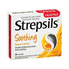 Strepsils Lozenge Honey & Lemon 36 Pack