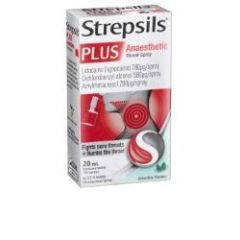 Strepsils Plus Anaesthetic Throat Spray Menthol Flavour 20 Ml (Lidocaine, Dichlorobenzyl, Amy)