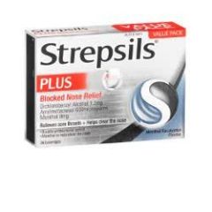 Strepsils Plus Blocked Noserelief Menthol Eucalyptus 36 Lozenges (Dichlorobenzyl, Amylmetacresol)