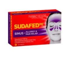 Sudafed Pe Sinus + Allergy &Pain Relief Tablets 48 Pack