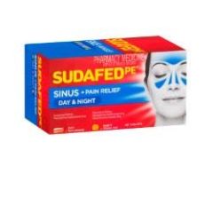 Sudafed Pe Sinus + Pain Relief Day & Night Tablets 48 Pack