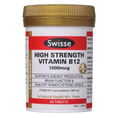 Swisse Ultiboost High Strength Vitamin B12 1000Mcg 60 Tablets