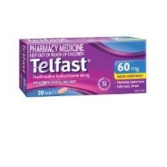 Telfast 60mg 20 Tablets (Fexofenadine)