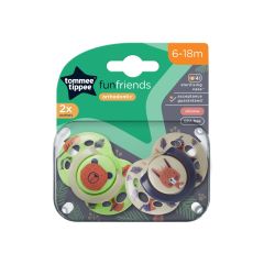 Tommee Tippee Closer To Nature Fun Style Soothers 6-18 Months 2 Pack