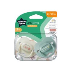 Tommee Tippee Anytime Soothers 6-18M Pack Of 2 Dummies