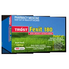 Trust Fexit 180mg 100 Tablets (Fexofenadine)