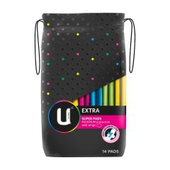 U By Kotex Extra Super Padswith Wings 14 Pack