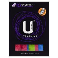 U By Kotex Overnight Ultrathin Pads 10 Pack