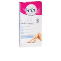Veet Pure Cold Wax Strips Legs & Body Sensitive Skin 20 Pack
