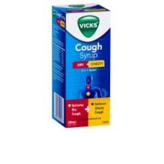 Vicks Cough Syrup Dry + Chesty 200mL