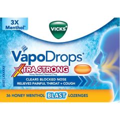 Vicks Vapodrops + Cough Xtrastrong Hon/Menth 36 Lozenges