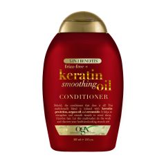 Vogue OGX Frizz Free Keratin Smoothing Oil 5 In 1 Benefits Conditioner 385mL