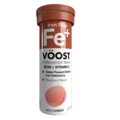 Vöost Iron Plus Raspberry Effervescent Tablets 10 Pack