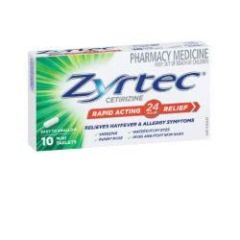 Zyrtec Hayfever Rapid Acting Mini Tablets 10 Tablets (Cetirizine)