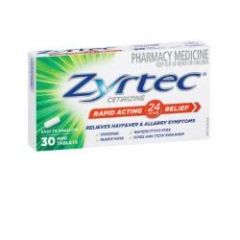Zyrtec Hayfever Rapid Acting Mini Tablets 30 Tablets (Cetirizine)