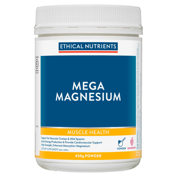 Ethical Nutrients Mega Magnesium Raspberry 450gm Powder