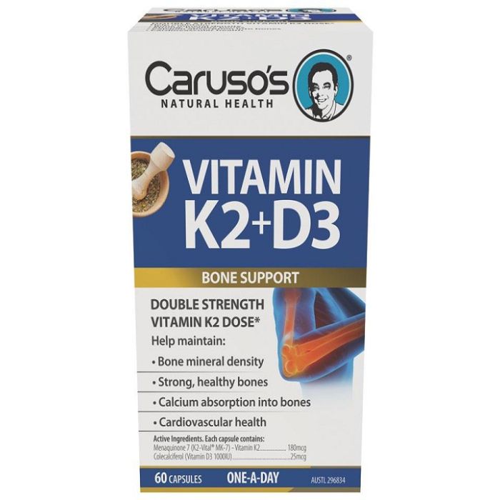 Caruso’s Vitamin K2+d3 Bone Support 60 Caps